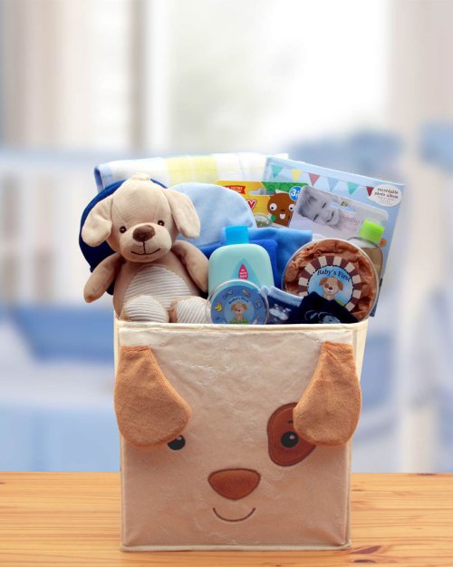 Puppy Tails New Baby Gift Basket