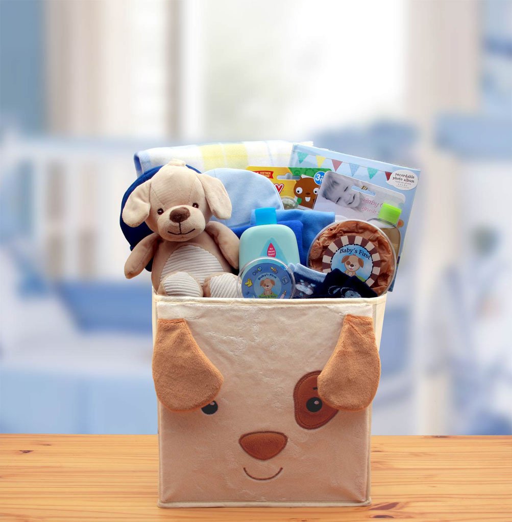 Puppy Tails New Baby Gift Basket