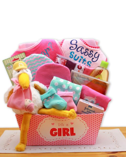 A Special Delivery New Baby Gift Basket- Pink
