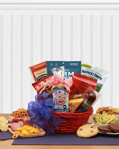 Proud To Be An American Patriotic Snack Gift Basket
